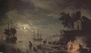 Claude-joseph Vernet Night,A Port in Moonlight (mk43)